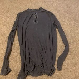 Grey long sleeve high neck